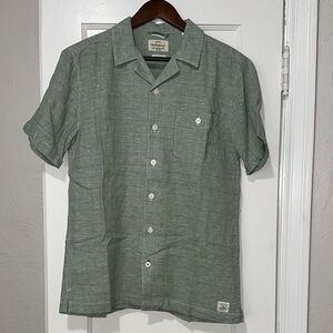 Men’s Sage Linen Button Down Shirt